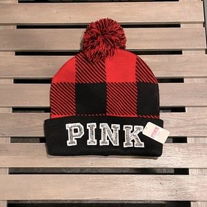 VS Pink Pom Pom beanie